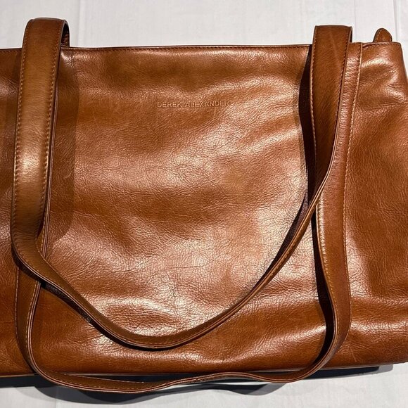 Derek Alexander designer shoulder leather purse W x H x D = 14" x 10" x 3.5" - Picture 2 of 14